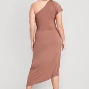 NWT Old Navy Fitted One-Shoulder Asymmetric Cutout Midi Dress 3X